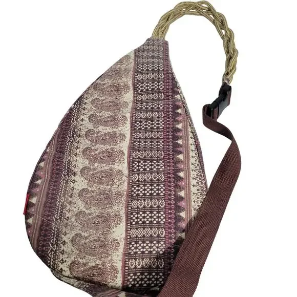 Unionbay Sling Crossbody Purple& Brown With Cross Rope Strap 2326-1272 - Picture 5 of 10